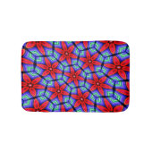 Rode Stoffen Bloemen Patroon Badmat (Voorkant)