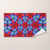 Rode Stoffen Bloemen Patroon Handdoek (Handdoek)