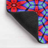 Rode Stoffen Bloemen Patroon Muismat (Hoek)