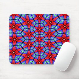 Rode Stoffen Bloemen Patroon Muismat