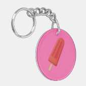 Rode stok ijs sleutelhanger (Voorkant Links)