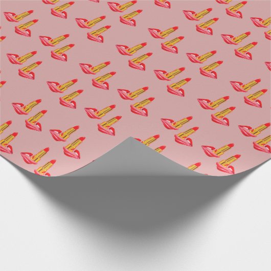 Rode stok op de tong cadeaupapier (Hoek)