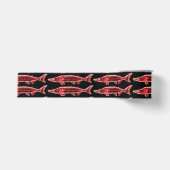 rode stonson op zwart grosgrain lint (Voorkant)