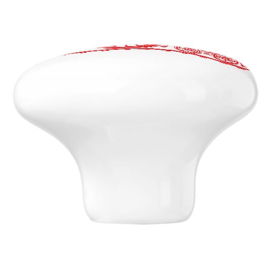 Rode stoomtrein aangepaste deurknop keramische knop (Zijkant)