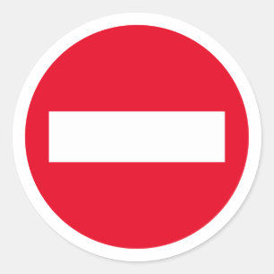 Rode STOP-stickers - Voer geen verkeerspictogram i Ronde Sticker