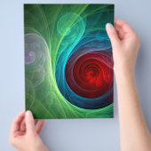 Rode Storm Bloem Moderne Abstracte Kunst Kleurenpa Flyer (Hand)