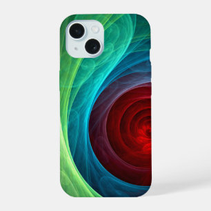 Rode Storm Bloem Moderne Abstracte Kunst Kleurpatr iPhone 15 Case