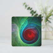 Rode Storm Bloemige Moderne Abstracte Kunst Kleure Kaart (Staand voorkant)