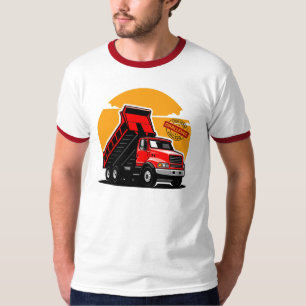 Rode stortbak vrachtwagen constructie uitdaging ve t-shirt