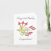 Rode straaljagers 60e verjaardagskaart kaart (Voorkant)