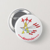 Rode straaljagers A initiële badge Ronde Button 5,7 Cm (Voorkant /achterkant)