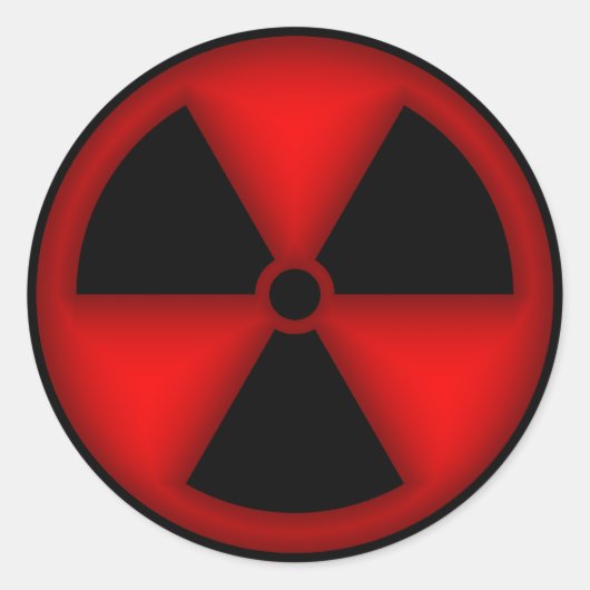 Rode stralingssymbool Sticker (Voorkant)