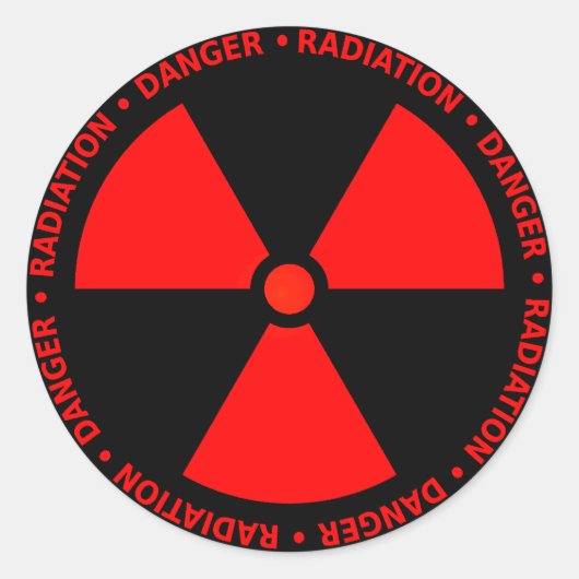 Rode stralingssymbool Sticker (Voorkant)