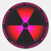 Rode stralingssymbool Sticker (Voorkant)