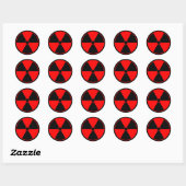 Rode stralingssymbool Sticker (Vel)