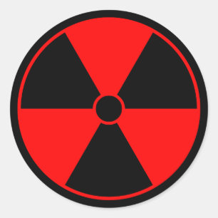 Rode stralingssymbool Sticker