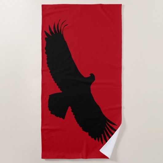 Rode strandlaken met adelaar - Kies kleur (Voorkant)