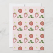 Rode Strawberr Zoete Waardering Meisje 1e Verjaard Bedankkaart (Achterkant)