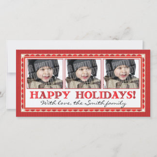 Rode streep 3 fotokaart feestdagenkaart