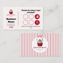 Rode Streep Bakkerij Loyalty Ponskaart Ontwerp