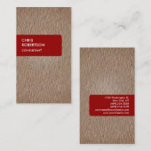 Rode streep beige houtwachtvormig Visitekaartje (Voorkant / Achterkant)