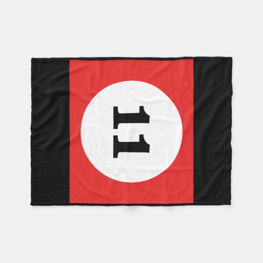 Rode Streep Biljart Pool Ball #11 Matching Group Fleece Deken (Voorkant (Horizontaal))