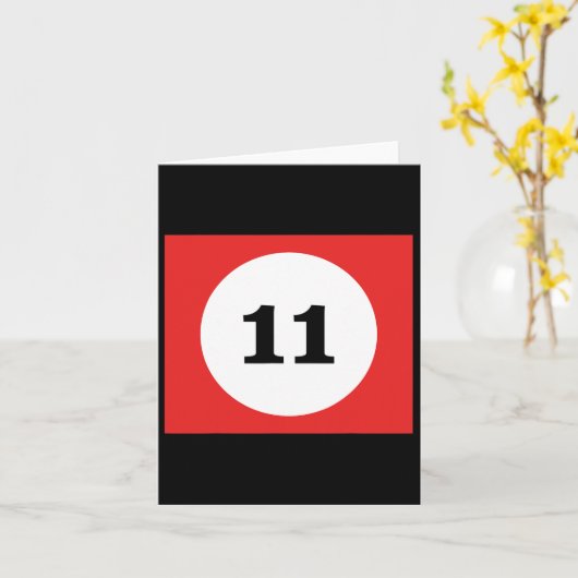 Rode Streep Biljart Pool Ball #11 Matching Group Kaart (Gele Bloem)
