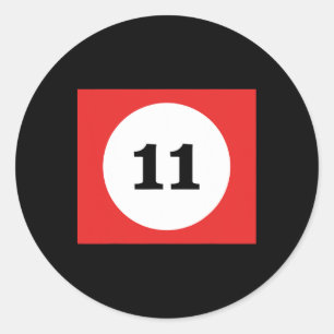Rode Streep Biljart Pool Ball #11 Matching Group Ronde Sticker