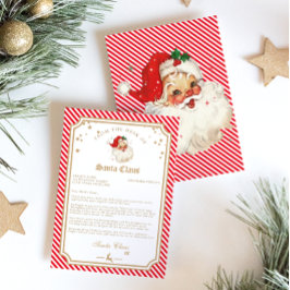 Rode Streep Brief Van Kerstman Kaart