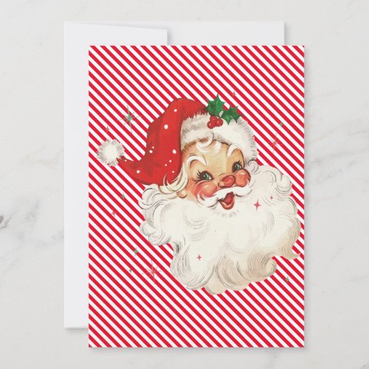 Rode Streep Brief Van Kerstman Kaart (Achterkant)