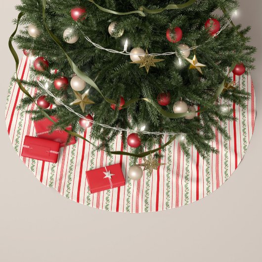  Rode Streep en Waterverf Bloemen Kerstboom Rok