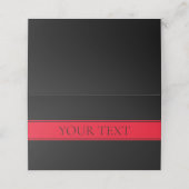 Rode streep en zwarte achtergrond of DIY-plaatskaa Plaatskaartje (Buitenkant ongevouwen)