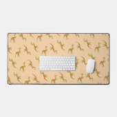 Rode streep geel dinosauruspatroon bureaumat (Keyboard & Muis)