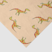 Rode streep gele dinosauriërs tissuepapier (Detail)