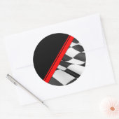 Rode Streep geruite vlag Racing Sticker (Envelop)