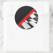 Rode Streep geruite vlag Racing Sticker (Tas)