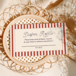 Rode Streep Italiaans Thema Baby Shower Luier Raff Informatiekaartje
