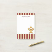 Rode Streep Kerst Koekje Schattige Gingerman Post-it® Notes (Op bureau)