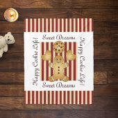 Rode Streep Kerstkoekje Gingerbread Man Kinder Fleece Deken