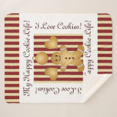 Rode Streep Kerstkoekje Gingerbread Man Kinder Sherpa Deken (Voorkant (horizontaal))