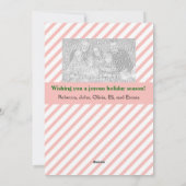 Rode streep Kerstmis Groet 4 fotolijsten Feestdagenkaart (Achterkant)