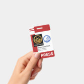 Rode Streep Kolommen Speciale Fotolijst Pers ID Badge (Handheld)