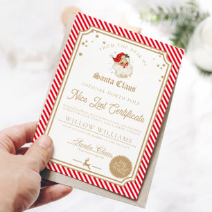 Rode Streep Nice List Certificaatkaart Kaart