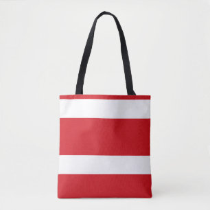 Rode streep tote bag