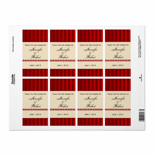 Rode streep voor ivoor en roebel etiket (Full Sheet)