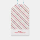 Rode Streep Vrolijk Kerstfeest Helder Cadeaulabel (Voorkant)