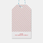 Rode Streep Vrolijk Kerstfeest Helder Cadeaulabel (Achterkant)