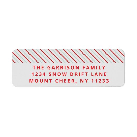 Rode Streep Vrolijk Kerstfeest Helder Etiket (Voorkant)