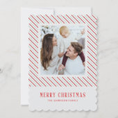 Rode Streep Vrolijk Kerstfeest Helder Feestdagenkaart (Voorkant)