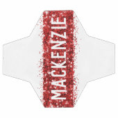 Rode strepe Monogram Naam Gepersonaliseerd Voetbal (Enkel)